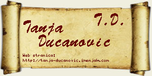 Tanja Ducanović vizit kartica